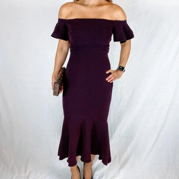Rachel Zoe Purple Cabernet Devon Midi Dress $525 - Picture 2 of 12